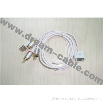 1.8m AV Component AV Cable for Apple Series Products (3RCA)
